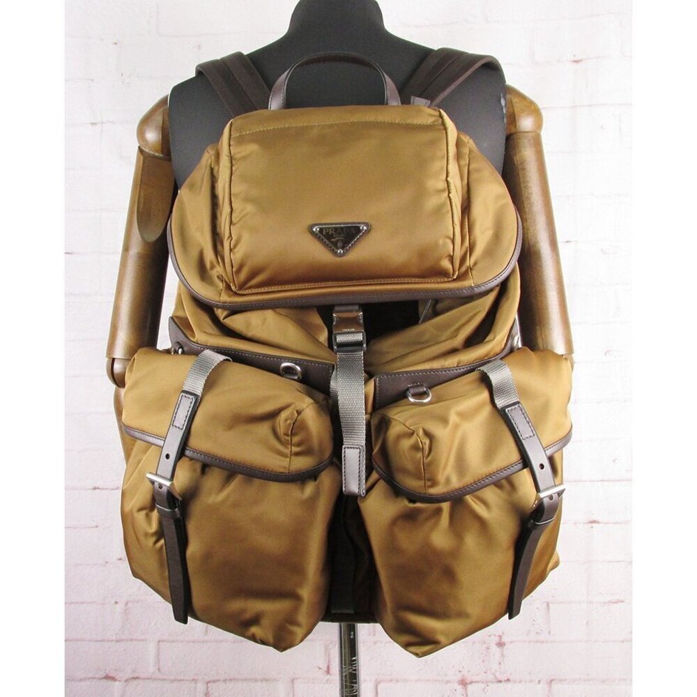 PRADA RE LEATHER BACKPACK Brown